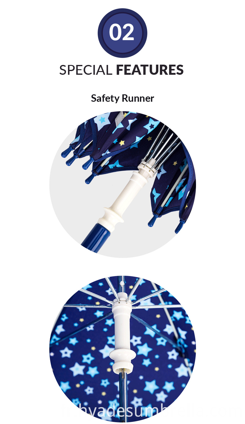 Parapluie ouvert Navy Little Stars pour enfants Navy Little Stars Kids Safety Open Umbrella